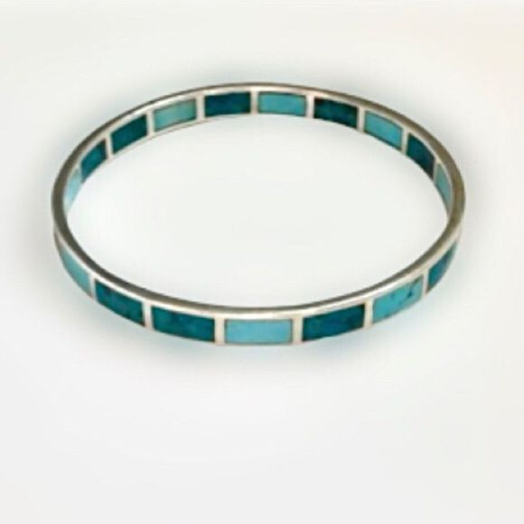 SILPADA High Seas Turquoise and Sterling Silver 925 B2828 Bangle - Picture 5 of 9